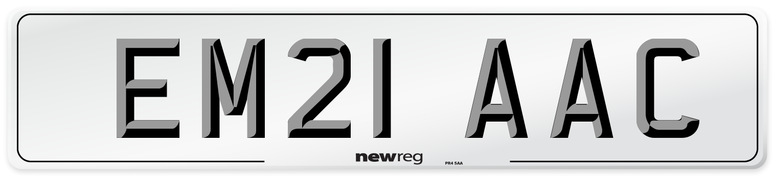 EM21 AAC Number Plate from New Reg